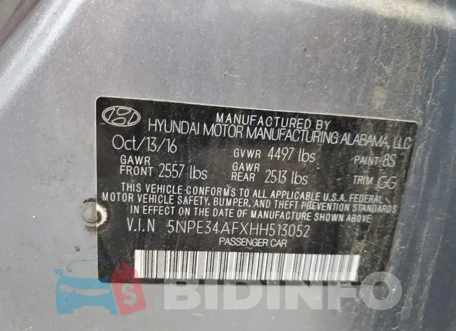 5NPE34AFXHH513052 Photo# 12