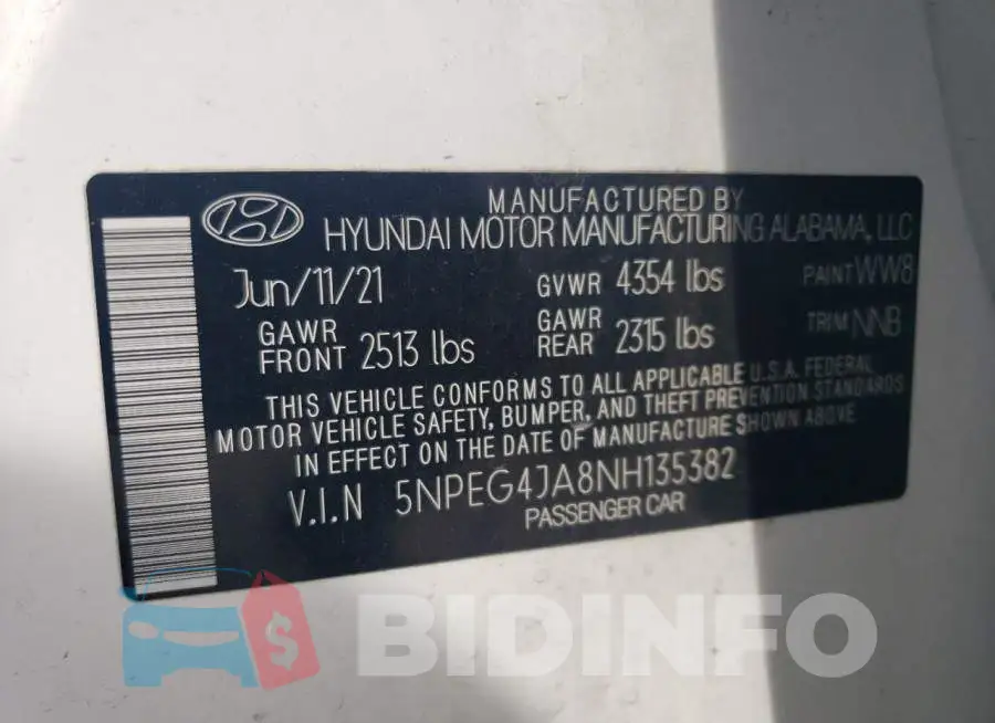 5NPEG4JA8NH135382 Photo# 12