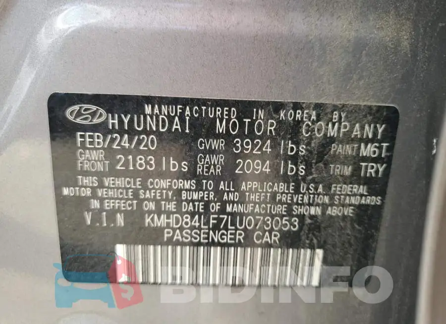 KMHD84LF7LU073053 Photo# 13