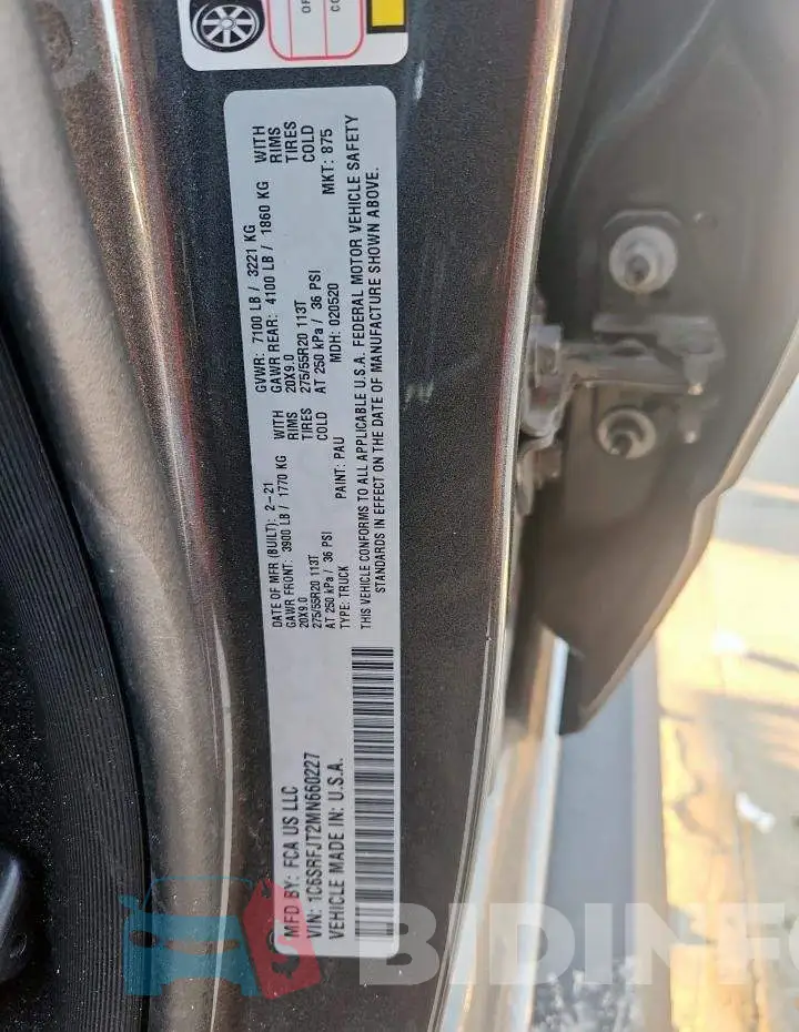 1C6SRFJT2MN660227 Photo# 12