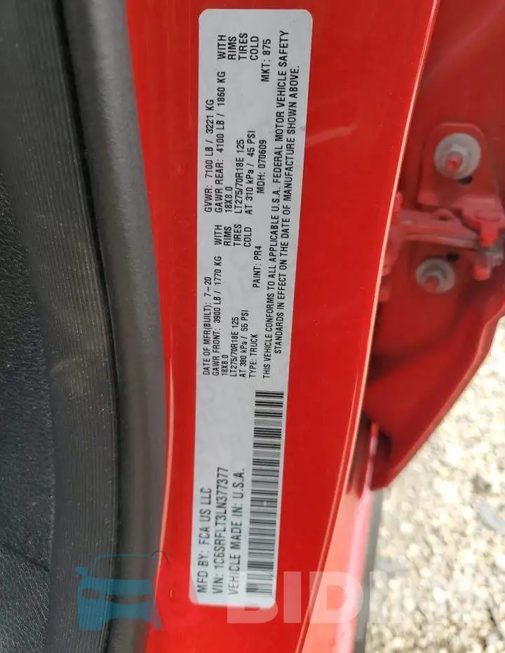 1C6SRFLT3LN377377 Photo# 12