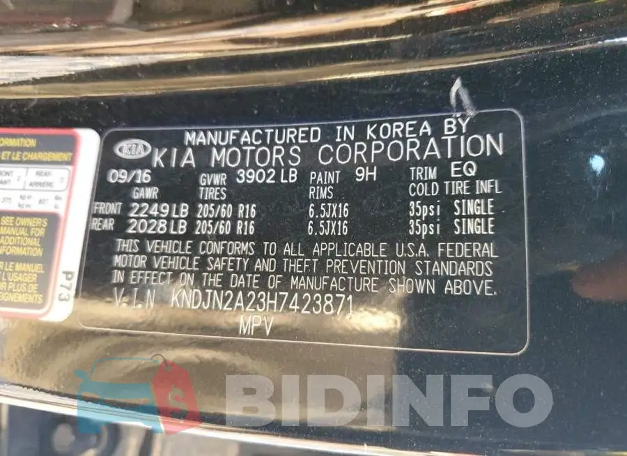 KNDJN2A23H7423871 Photo# 13