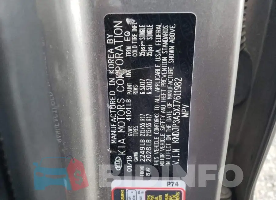 KNDJP3A5XJ7611982 Photo# 12