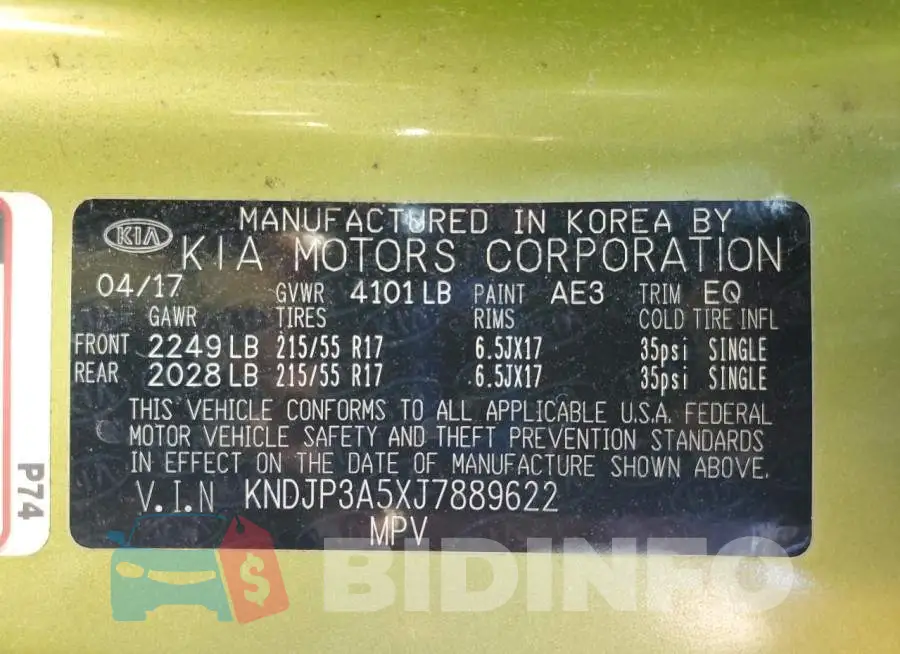KNDJP3A5XJ7889622 Photo# 13