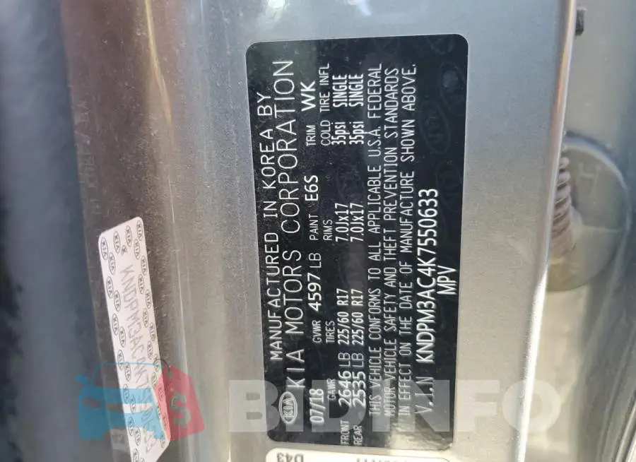 KNDPM3AC4K7550633 Photo# 13