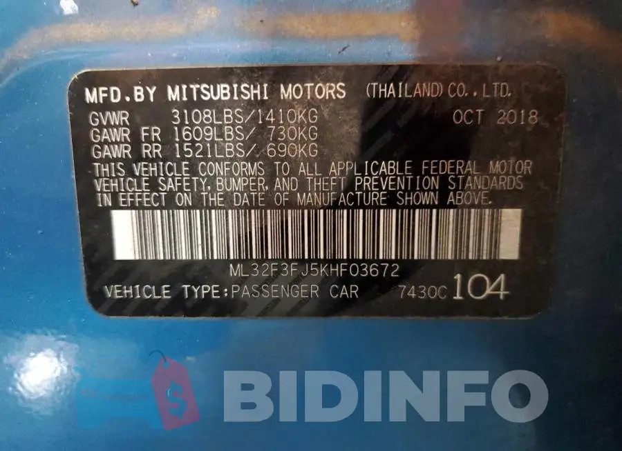 ML32F3FJ5KHF03672 Photo# 13