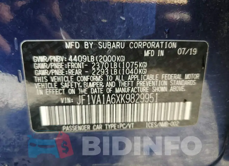 JF1VA1A6XK9829951 Photo# 12
