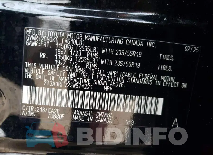 2T3A1RFV2SW574221 Photo# 13