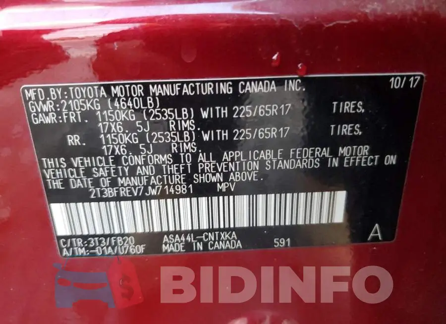 2T3BFREV7JW714981 Photo# 13