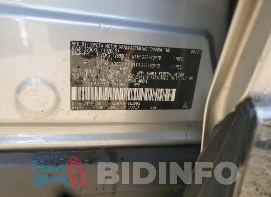 2T3E6RFV2PW044583 Photo# 12
