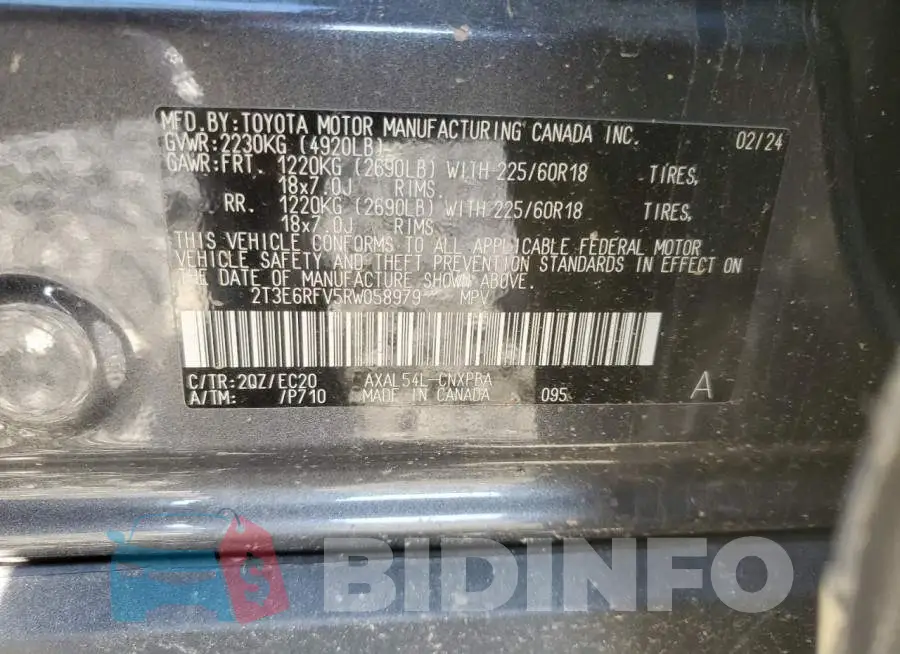 2T3E6RFV5RW058979 Photo# 13