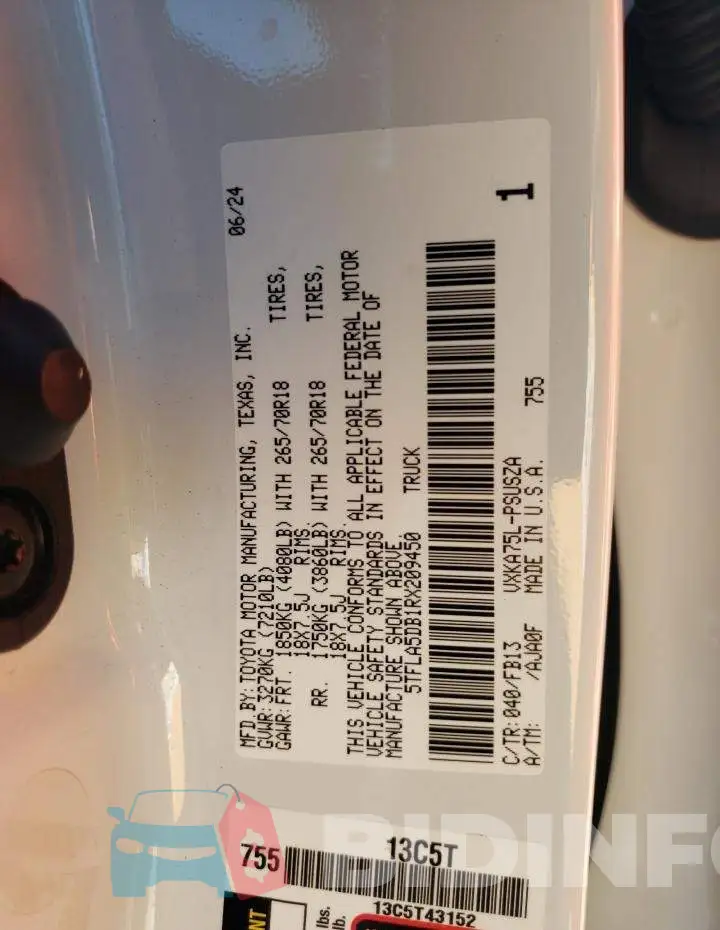 5TFLA5DB1RX209450 Photo# 12