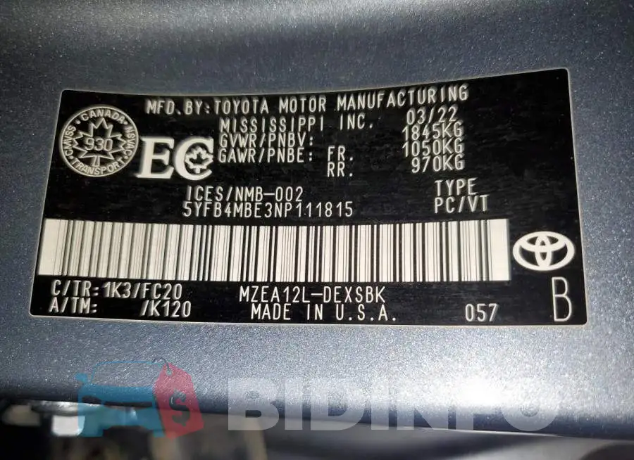 5YFB4MBE3NP111815 Photo# 12