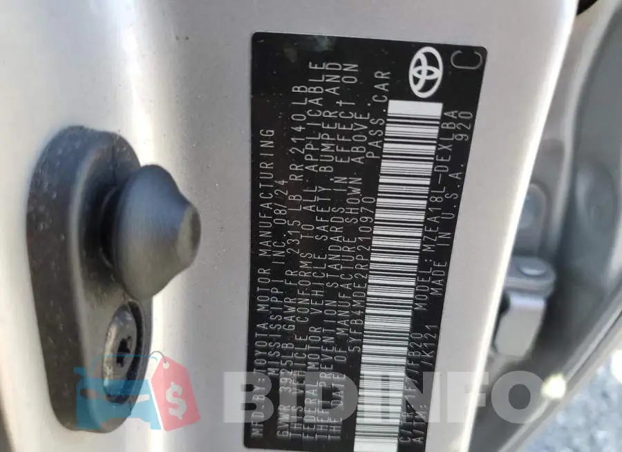 5YFB4MDE2RP210970 Photo# 12
