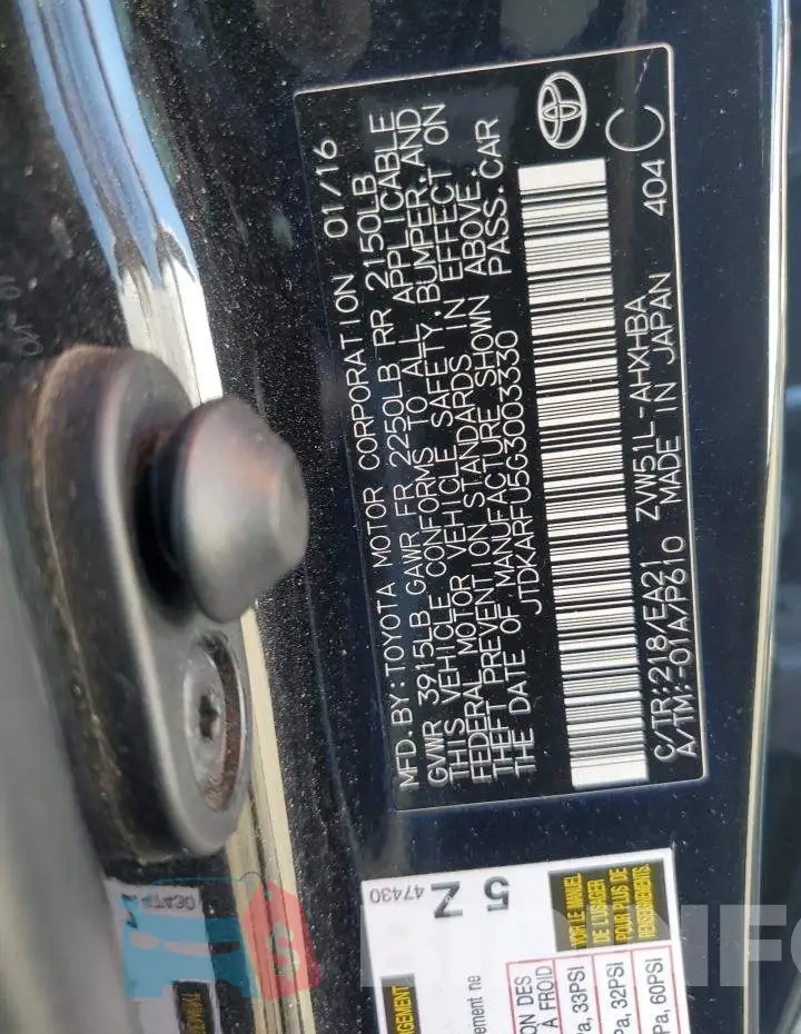 JTDKARFU5G3003330 Photo# 12