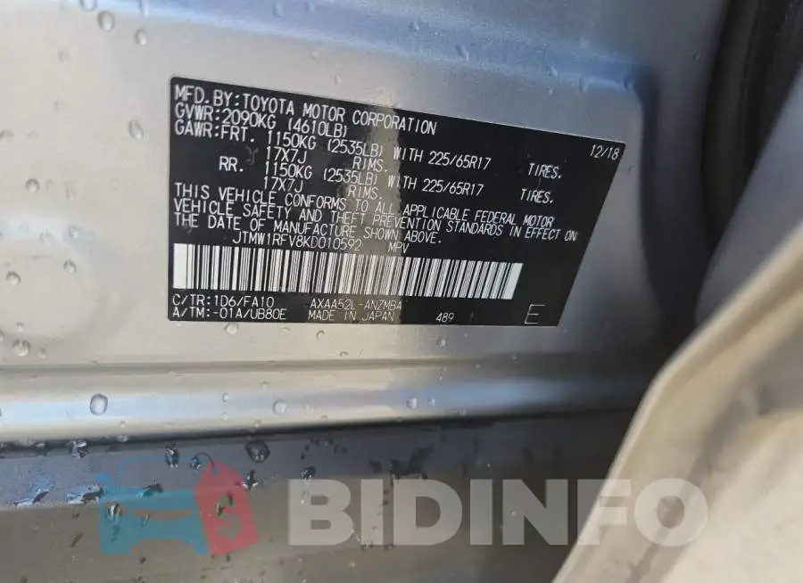 JTMW1RFV8KD010592 Photo# 14