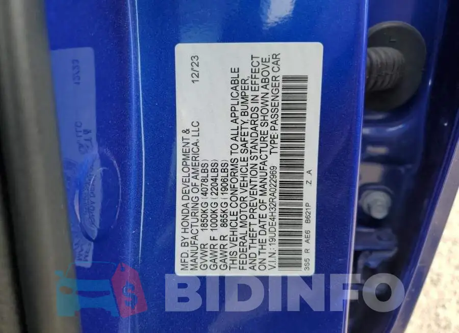 19UDE4H32RA022969 Photo# 12