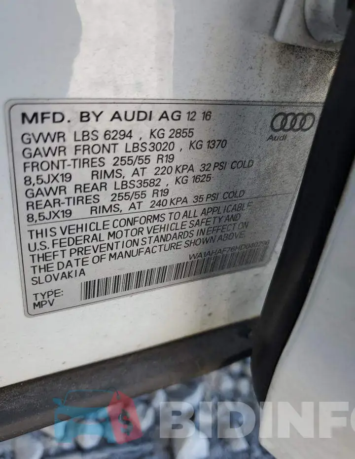 WA1AHAF76HD040296 Photo# 12