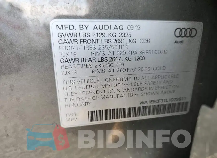 WA1EECF31L1022611 Photo# 13