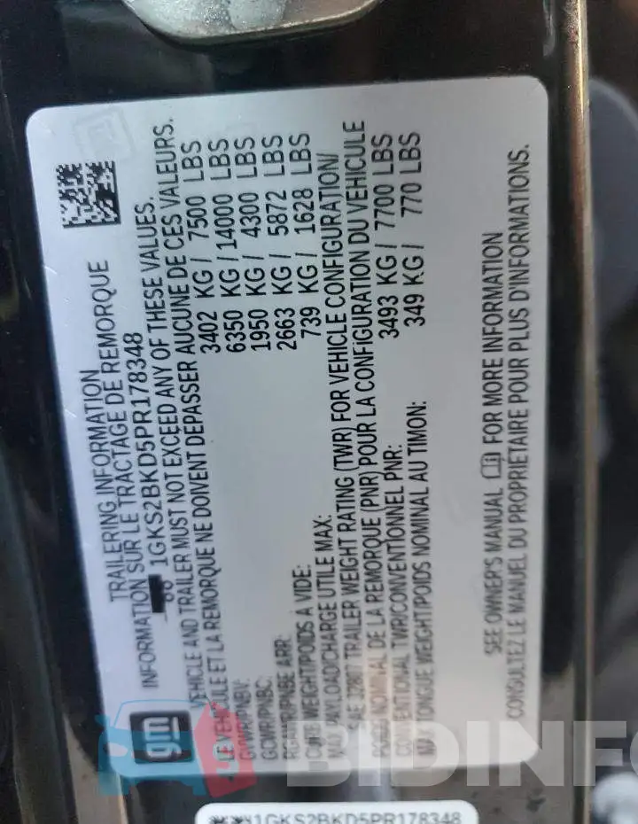 1GKS2BKD5PR178348 Photo# 13
