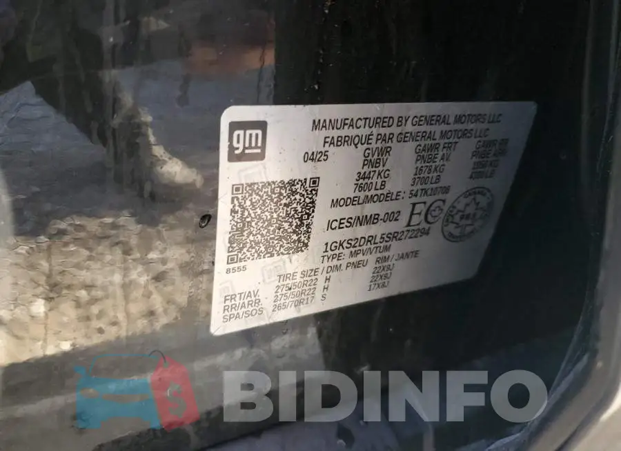 1GKS2DRL5SR272294 Photo# 13