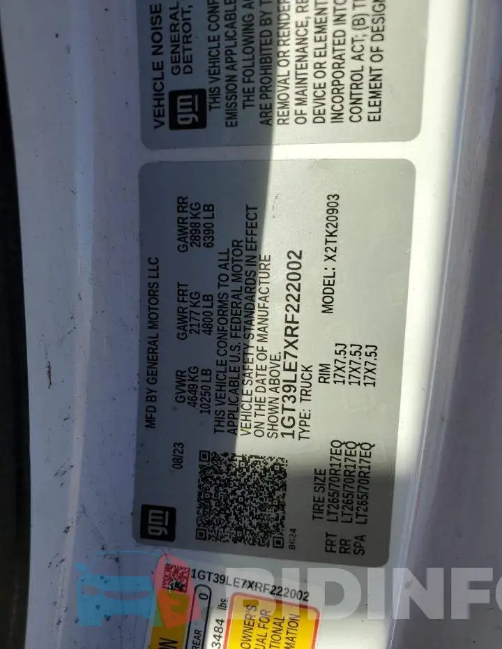 1GT39LE7XRF222002 Photo# 12