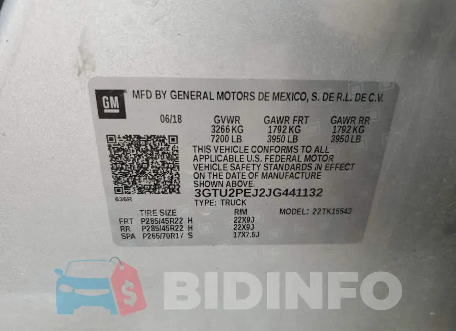 3GTU2PEJ2JG441132 Photo# 13