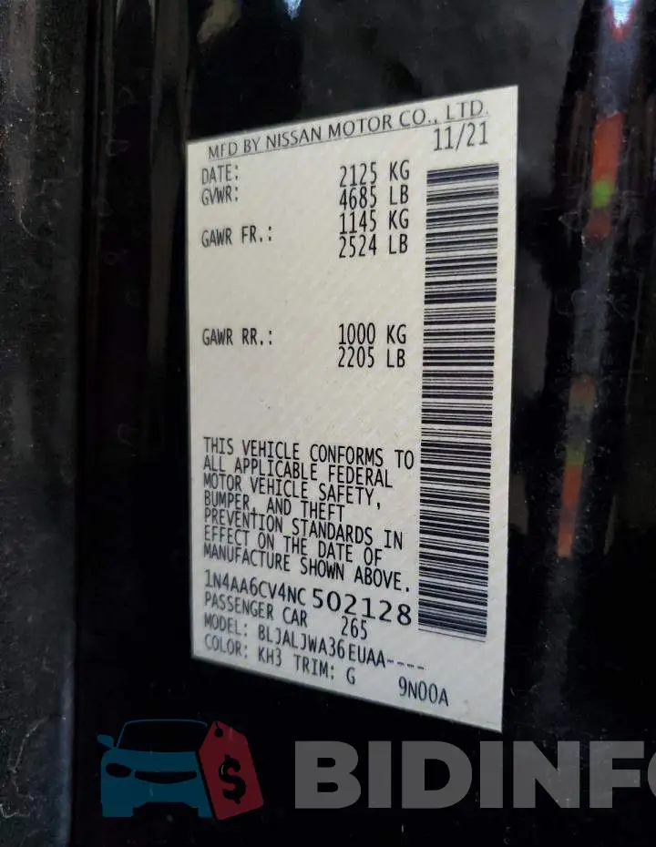 1N4AA6CV4NC502128 Photo# 12