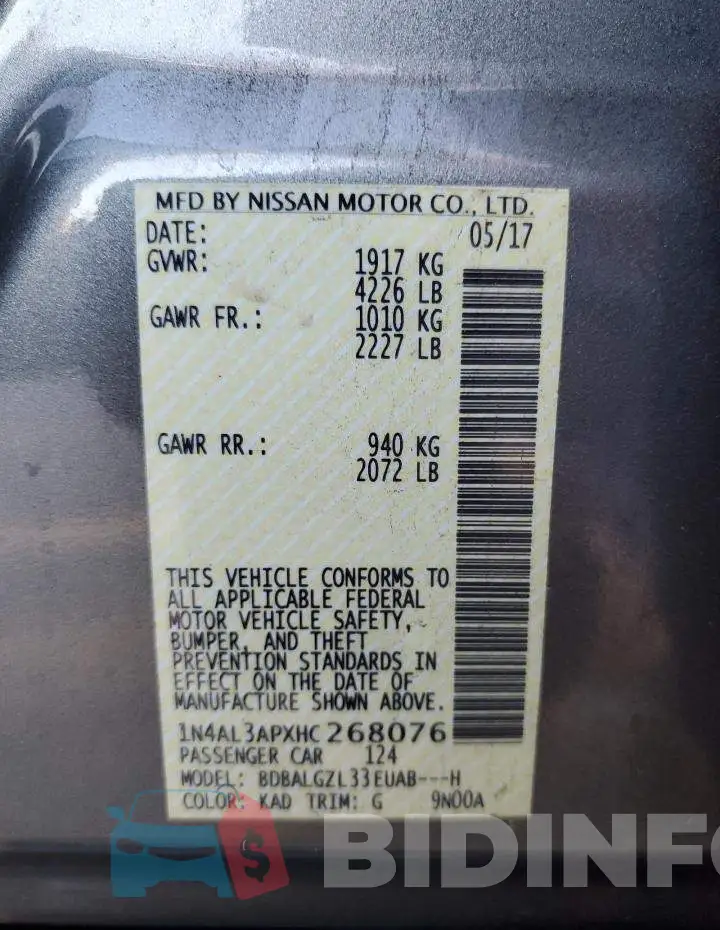1N4AL3APXHC268076 Photo# 13