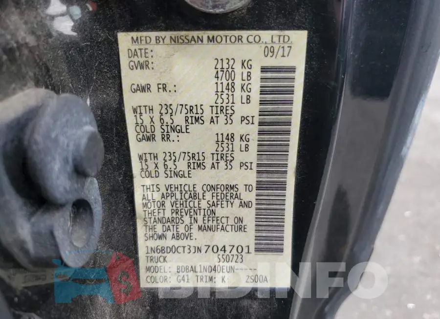 1N6BD0CT3JN704701 Photo# 12