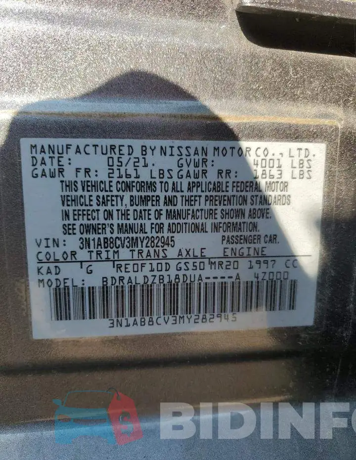3N1AB8CV3MY282945 Photo# 12