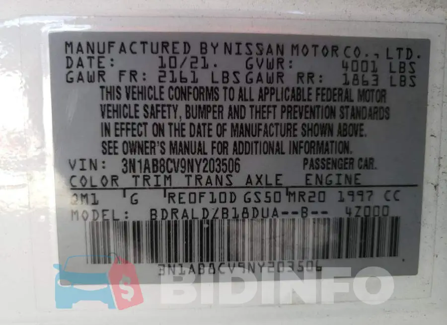 3N1AB8CV9NY203506 Photo# 12