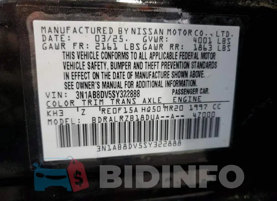 3N1AB8DV5SY322888 Photo# 12