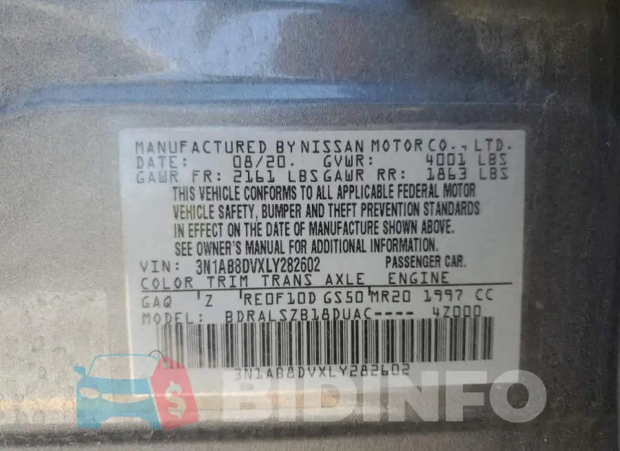 3N1AB8DVXLY282602 Photo# 12