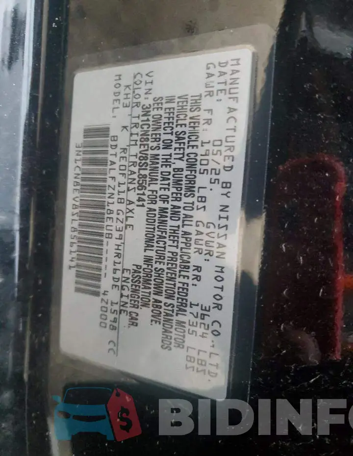 3N1CN8EV8SL856141 Photo# 12