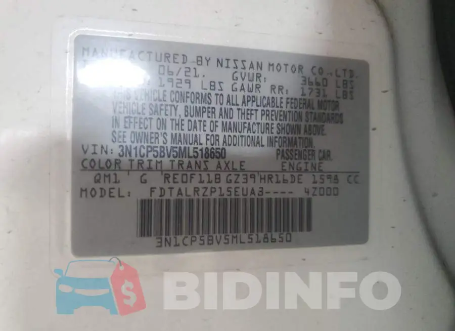 3N1CP5BV5ML518650 Photo# 12