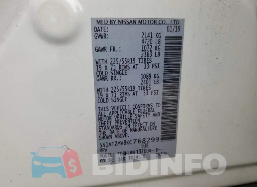 5N1AT2MV8KC768299 Photo# 14