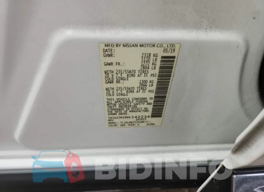5N1AZ2MJ6KN142234 Photo# 14