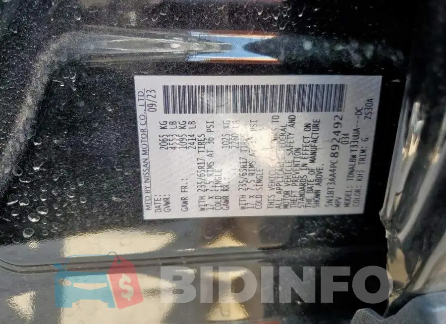 5N1BT3AA4PC892492 Photo# 12