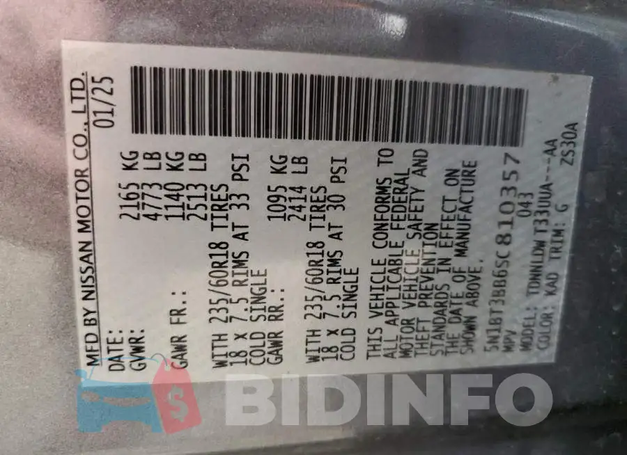 5N1BT3BB6SC810357 Photo# 13