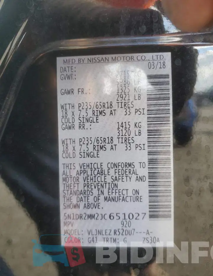 5N1DR2MM2JC651027 Photo# 13