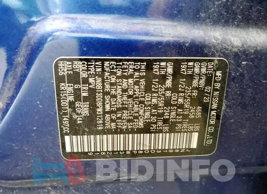 JN8BT3DD8PW312819 Photo# 13