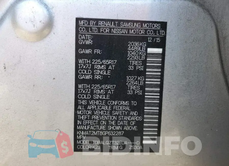 KNMAT2MT8GP632287 Photo# 13