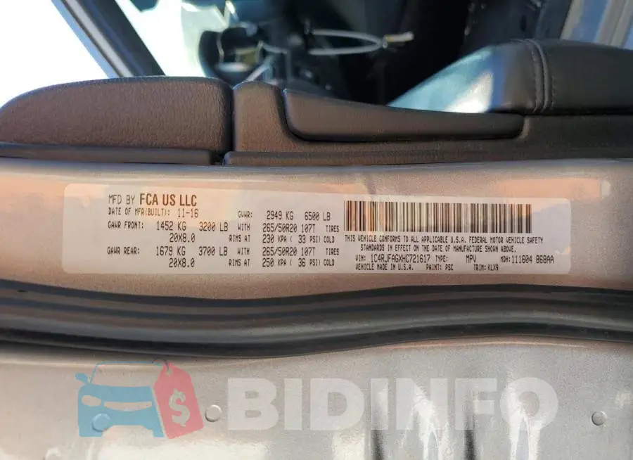 1C4RJFAGXHC721617 Photo# 12