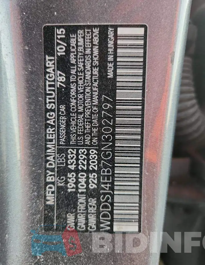 WDDSJ4EB7GN302797 Photo# 12