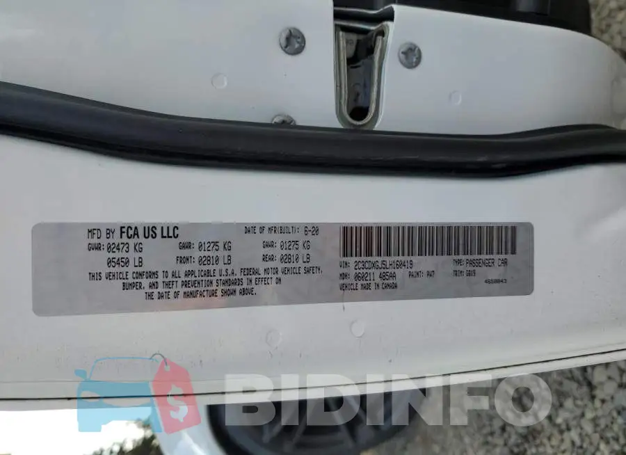 2C3CDXGJ5LH160419 Photo# 12
