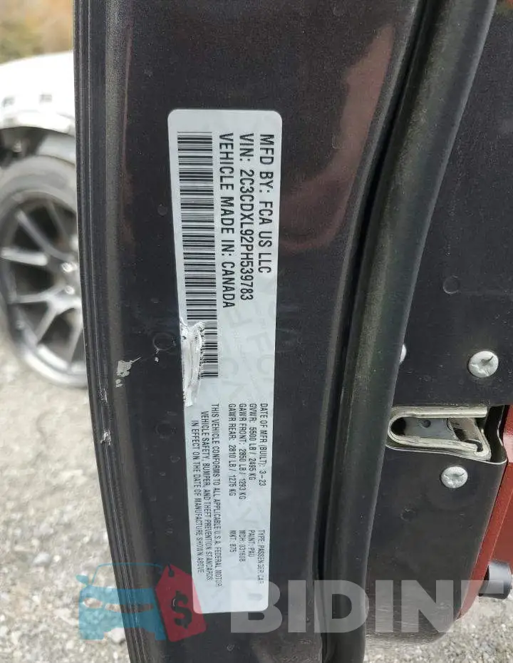2C3CDXL92PH539783 Photo# 12