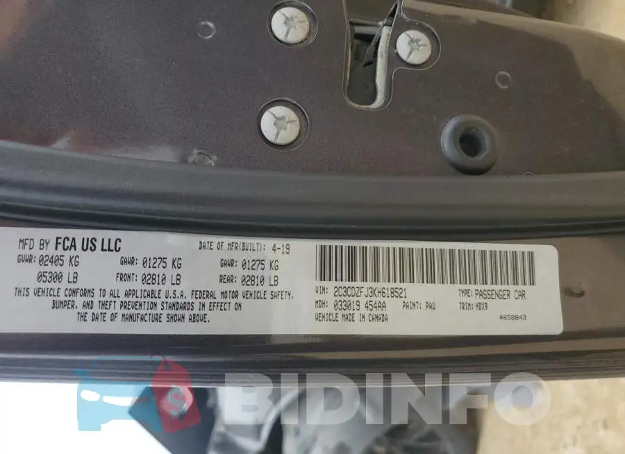 2C3CDZFJ3KH618521 Photo# 13