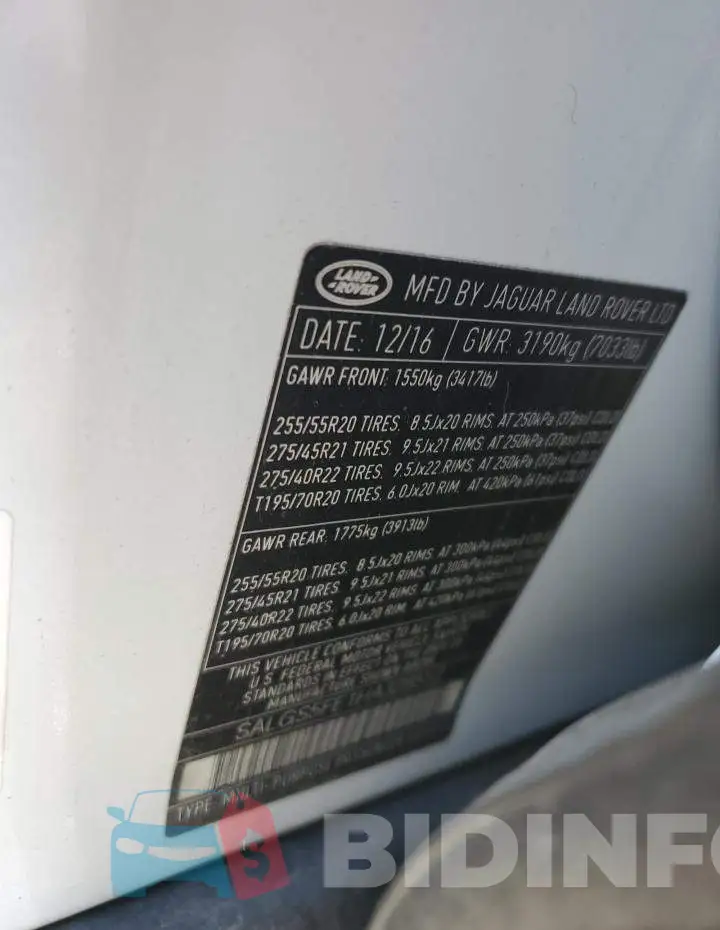 SALGS5FE1HA328552 Photo# 13