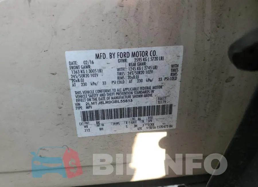 2LMTJ8LR0GBL55813 Photo# 13